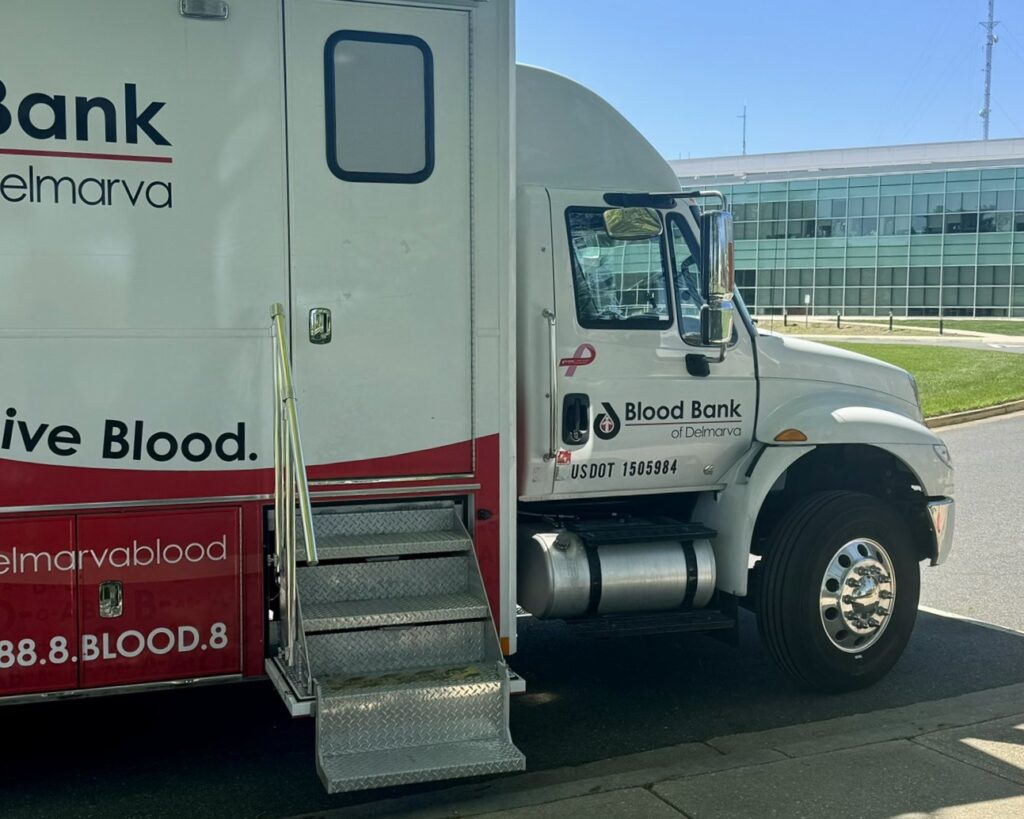 Blood Mobile parked on the HPAC circle