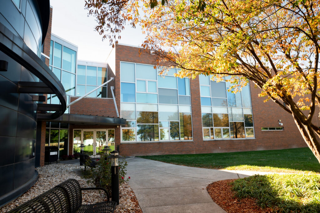 front facade of the Eastern Shore Higher Education Center facilitating virtual info sessions for organizational leadership doctorate programs
